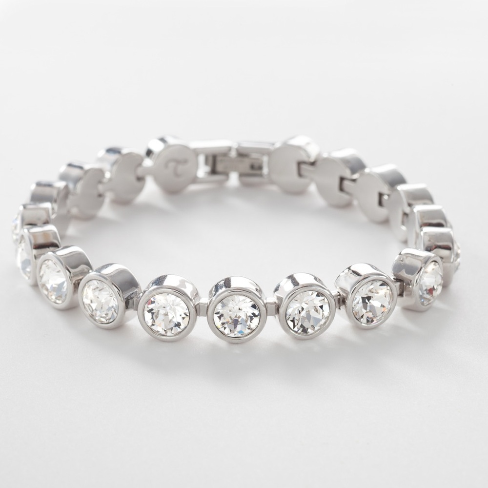Touchstone Crystal Silver Bracelet with Clear Accents